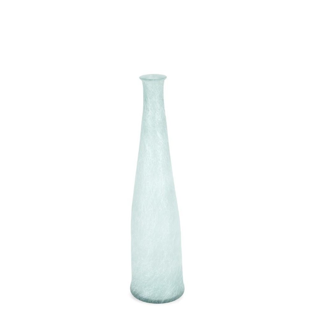 BOTTIGLIA ABBY VETRO AZZURRO SETA H.80